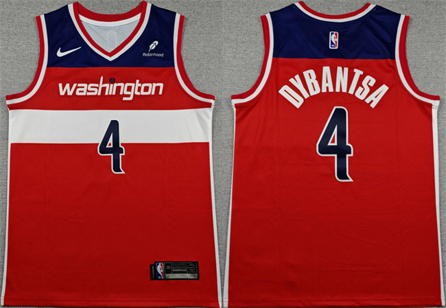 Men's Washington Wizards #4 AJ Dybantsa Red 2026 Draft Icon Edition Stitched Basketball Jersey